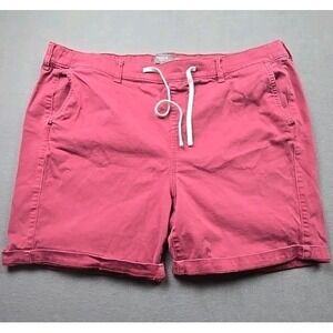Torrid Burgundy Cotton Spandex Drawstring Waist Roll Cuff Shorts Women 3X